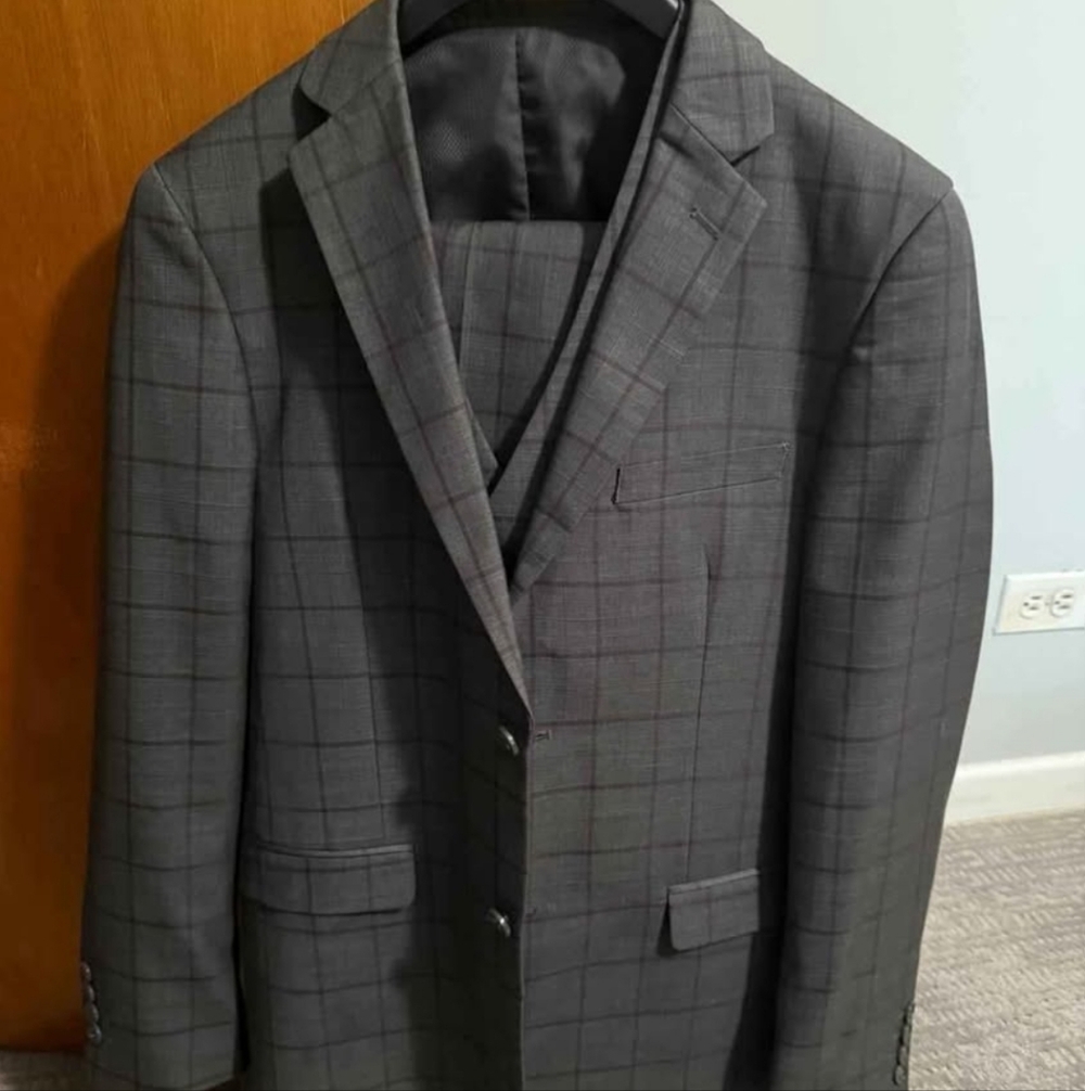 Gray Checkered Men's Blazer